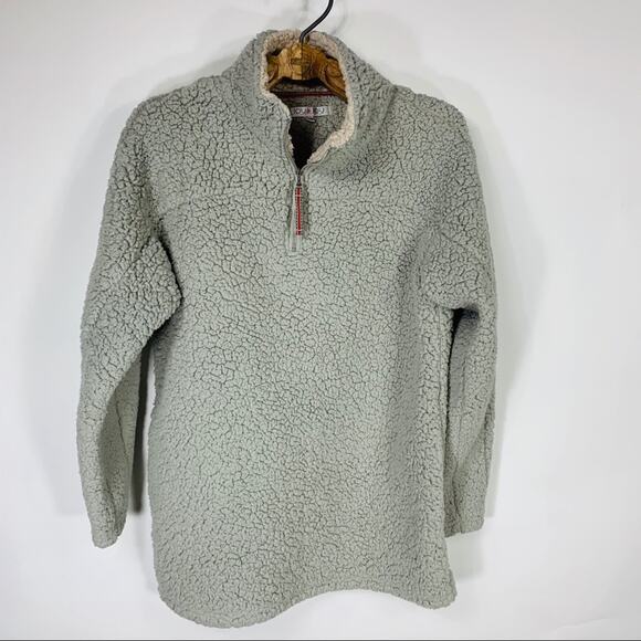 Gray Teddy Sweatshirt Pullover 1/4 zip Small - Picture 5 of 9